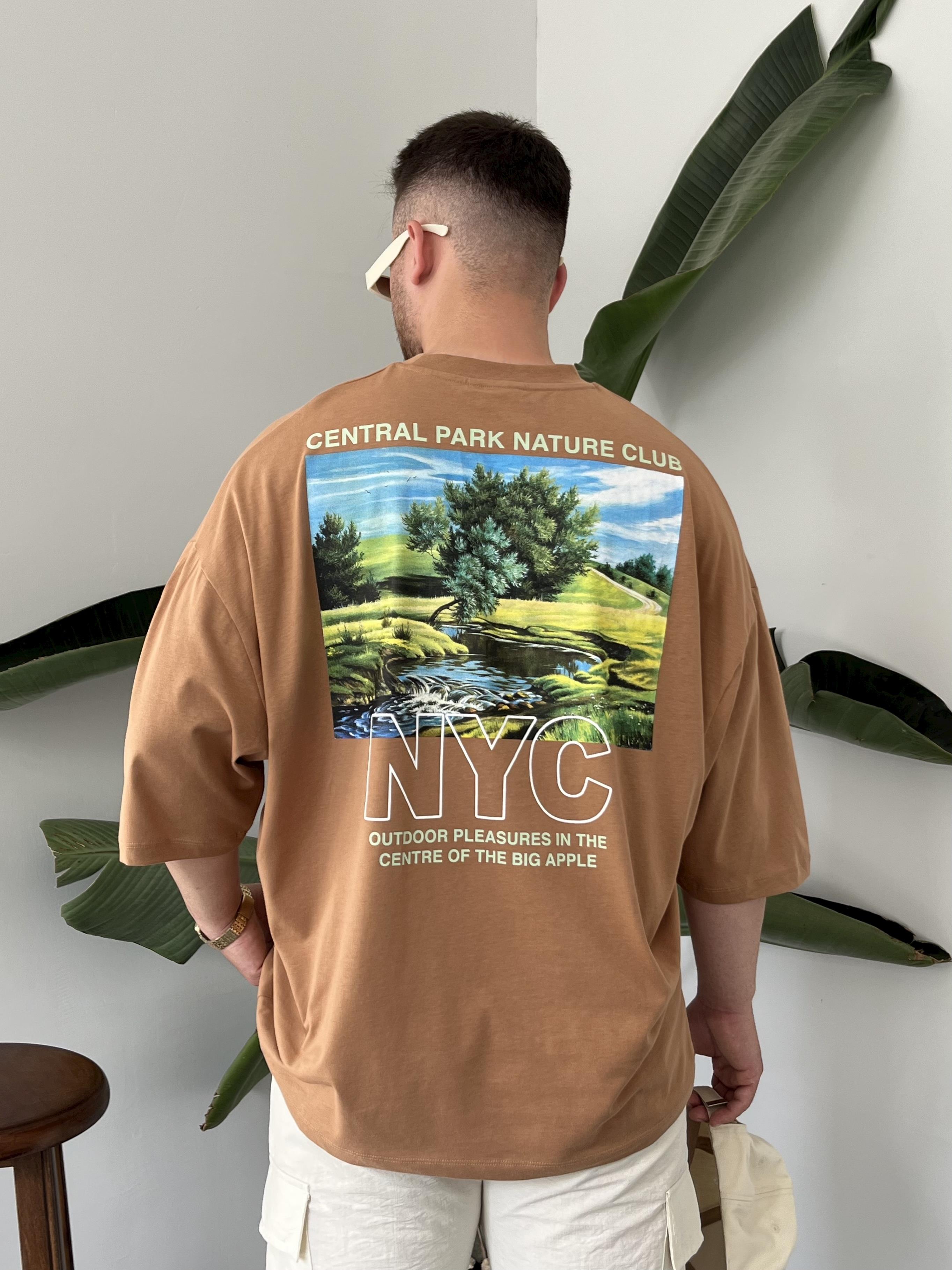 NYC Oranj Baskılı Oversize T-shirt