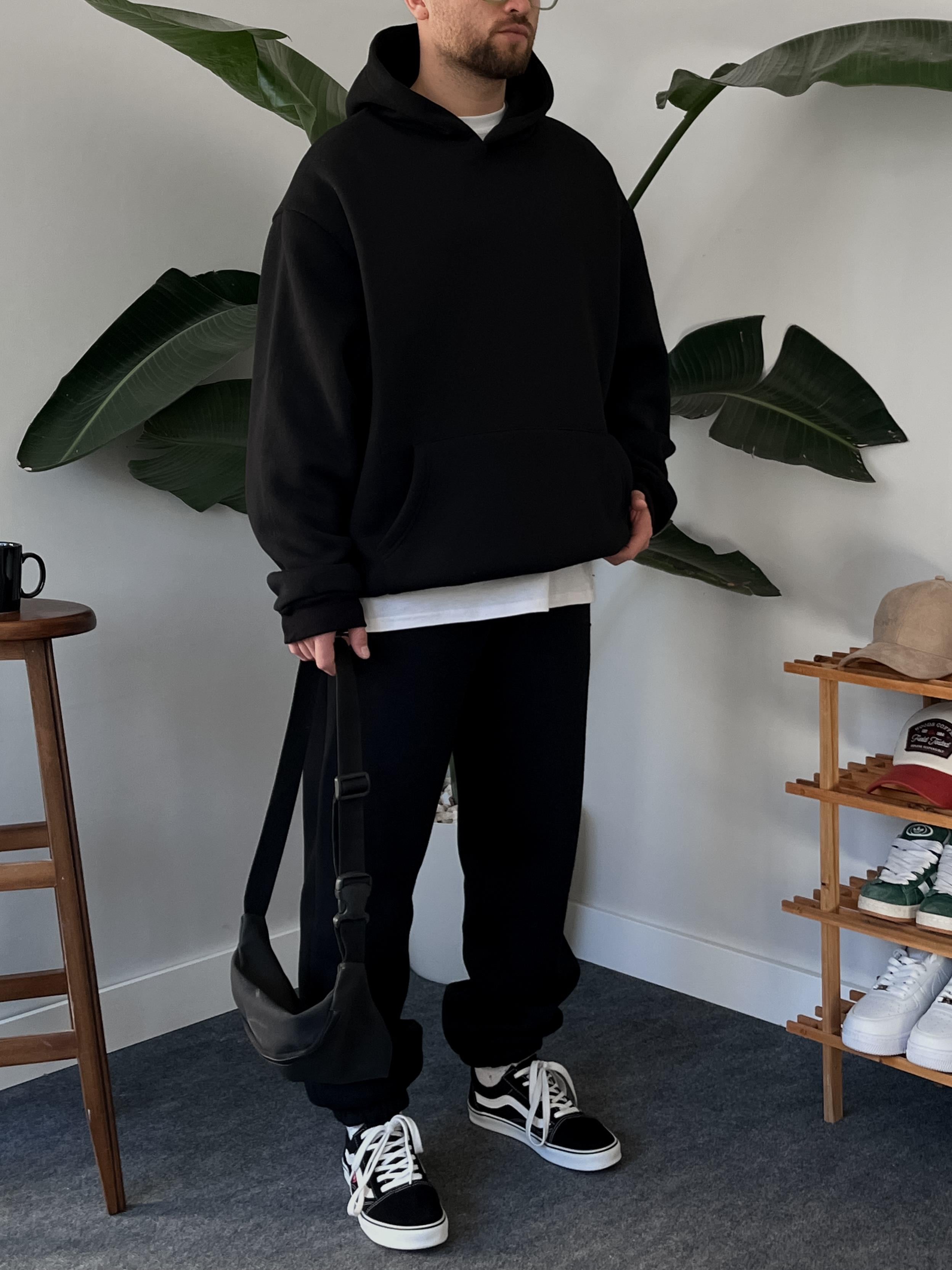 Siyah Basic Oversize Eşofman Takım