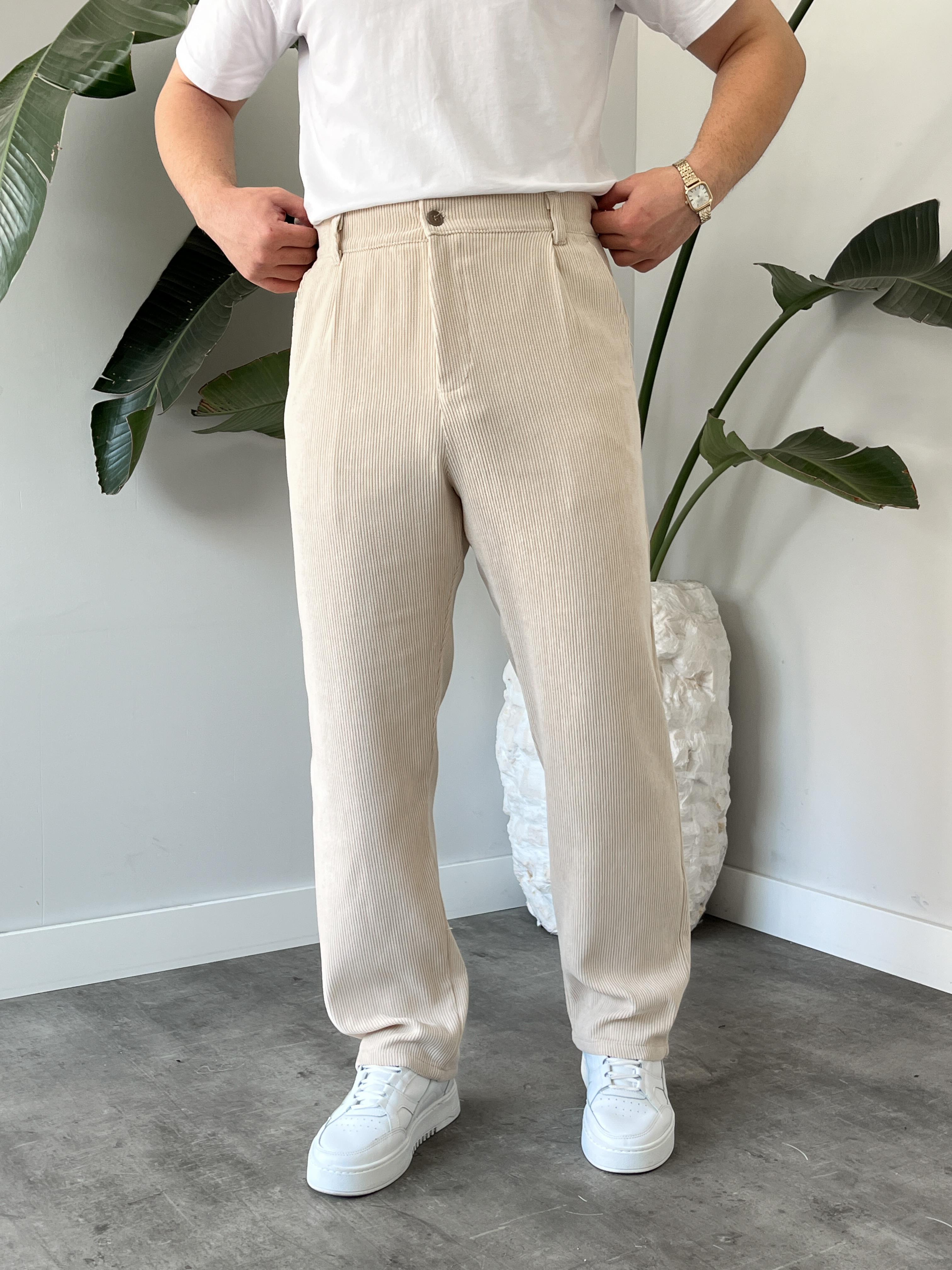 Taş Fitilli Kadife Baggy Pantolon