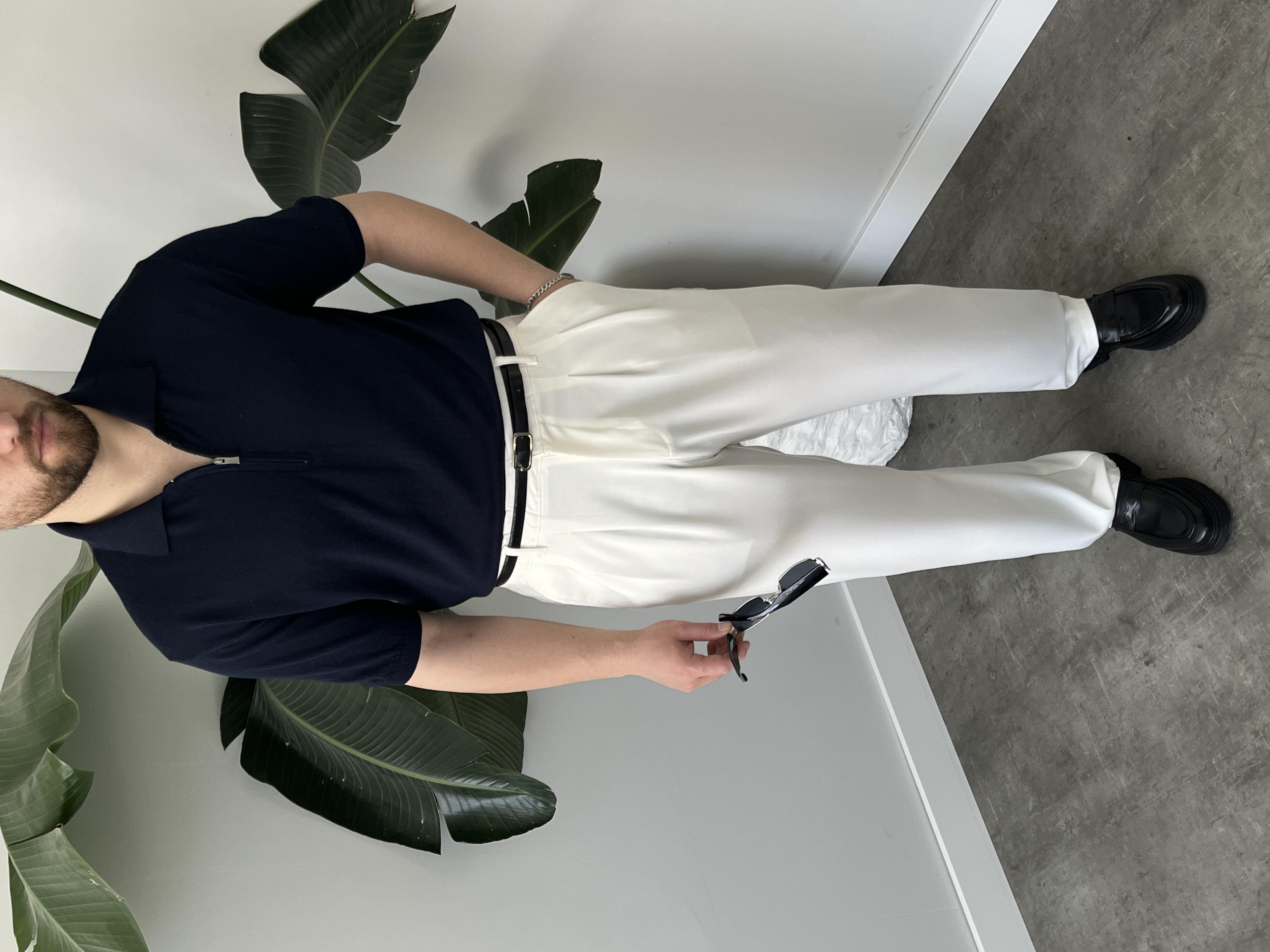 Tivor Lacivert Yarım Fermuar Polo Yaka Triko T-shirt