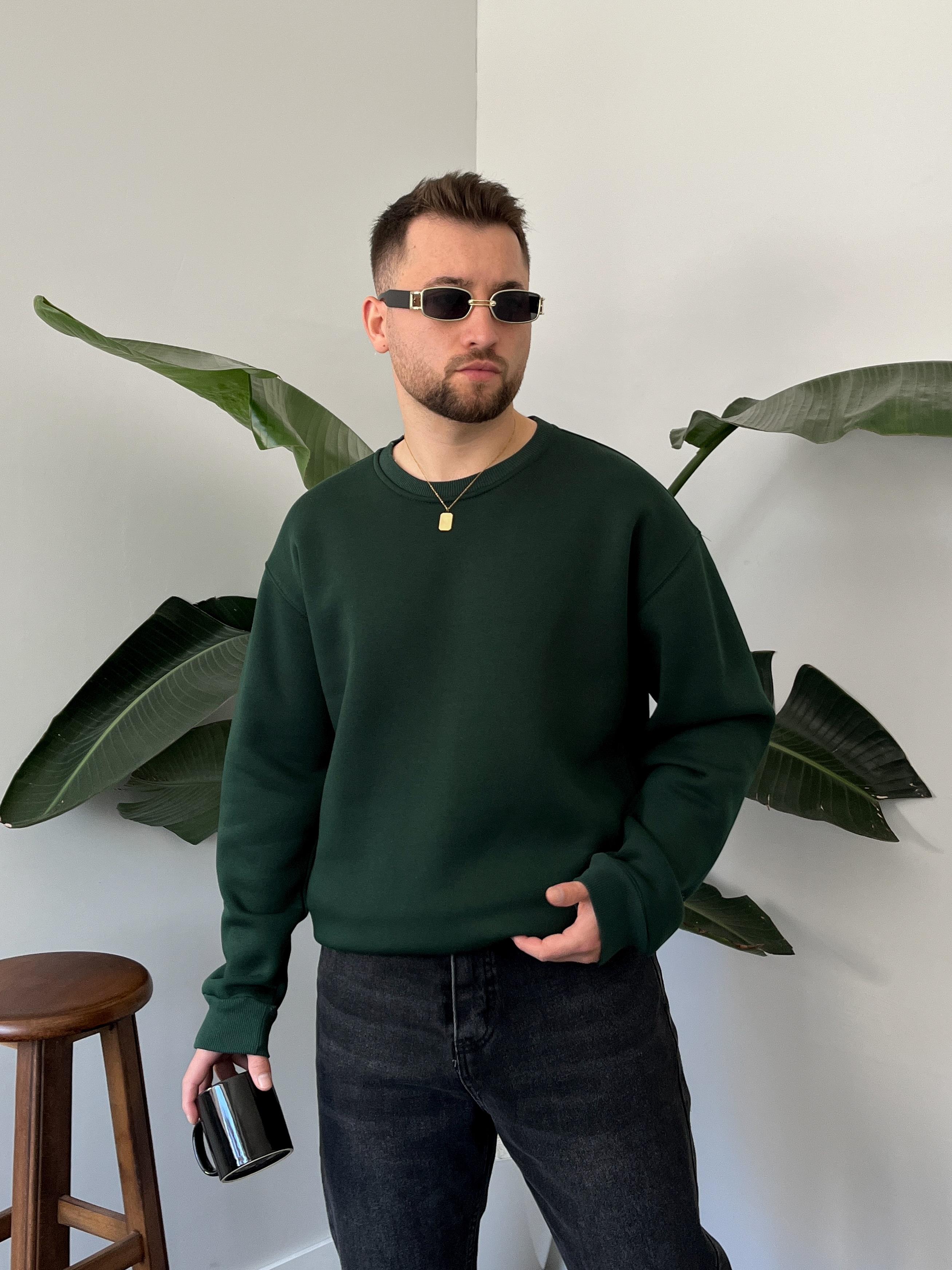 Zümrüt Üç İplik Şardonlu Basic Sweatshirt