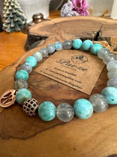 Larimar ve Labradorit Tasarım Bileklik 