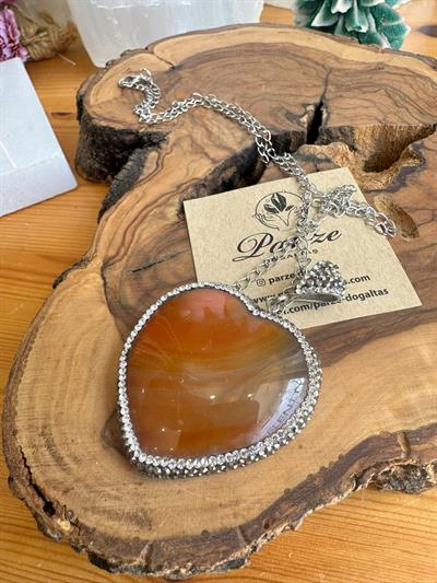 Markazit Taş İşlemeli Doğaltaş Kolye