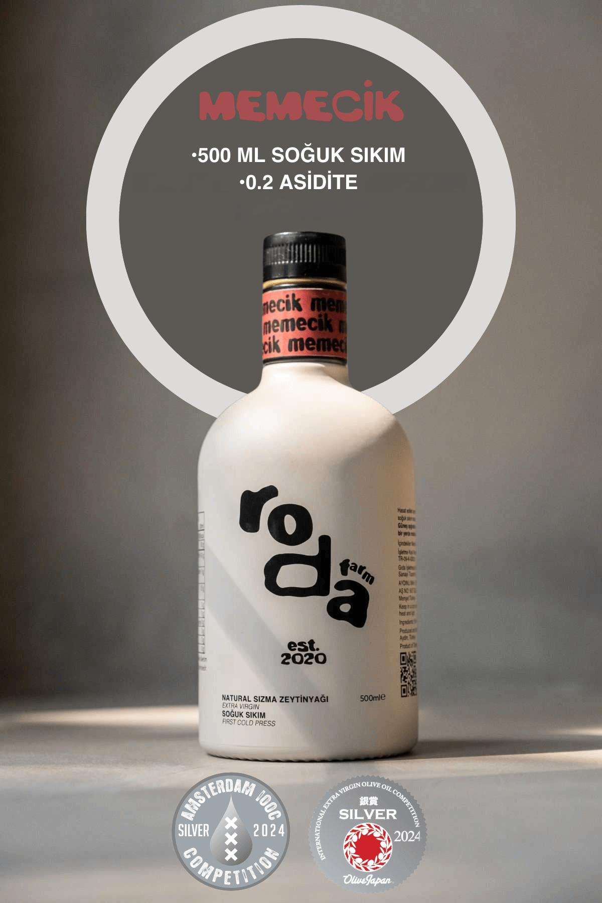 Roda Farm Memecik Şişe Natürel Sızma Zeytinyağı 500 ml