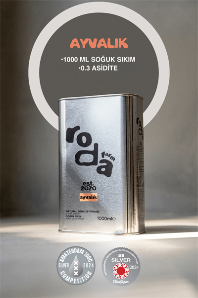 Roda Farm Ayvalık Teneke Natürel Sızma Zeytinyağı 1000 ml