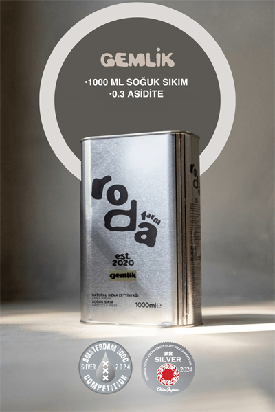 Roda Farm Gemlik Teneke Natürel Sızma Zeytinyağı 1000 ml