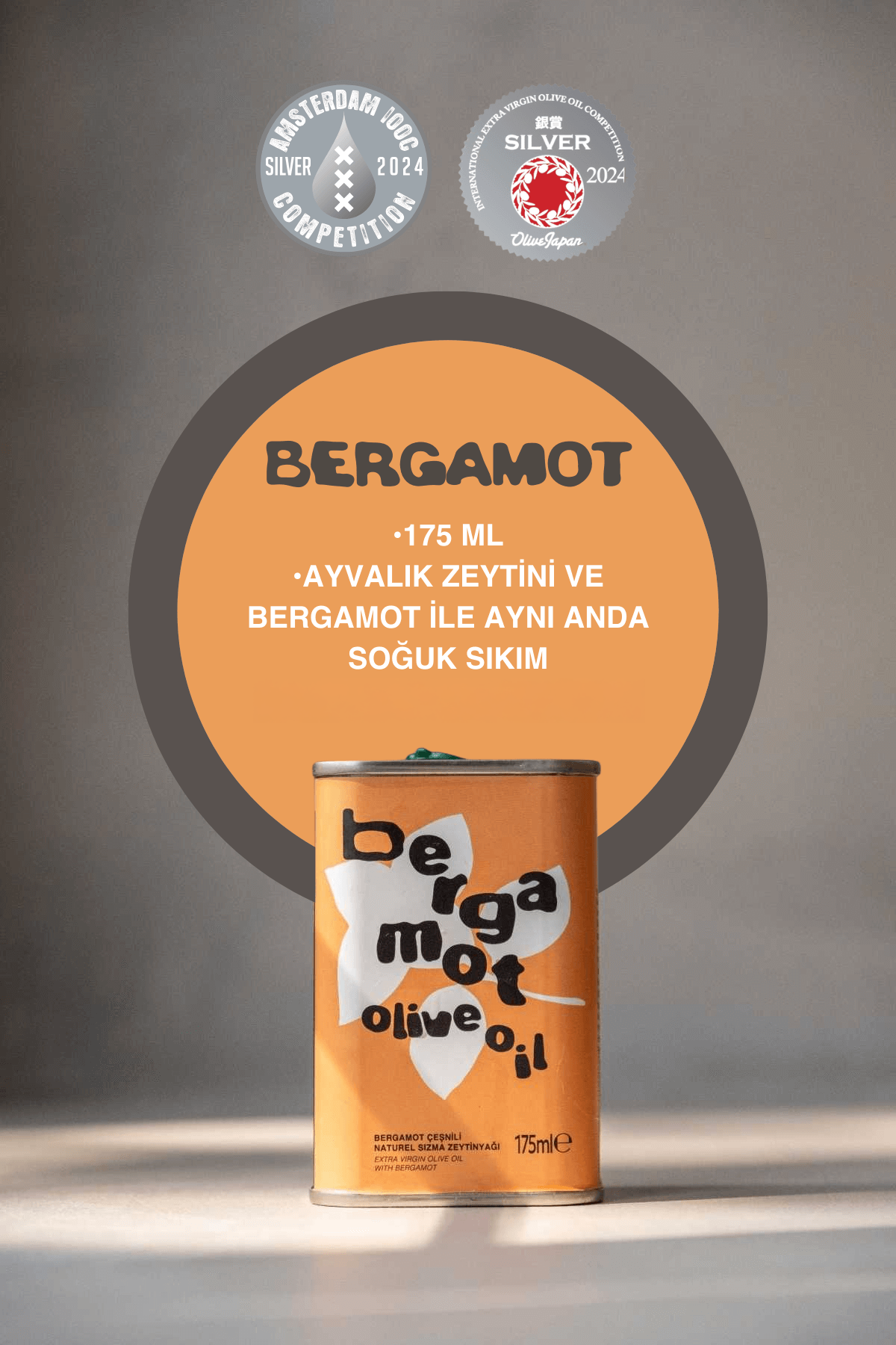 Bergamot çeşnili zeytinyağı şişesi