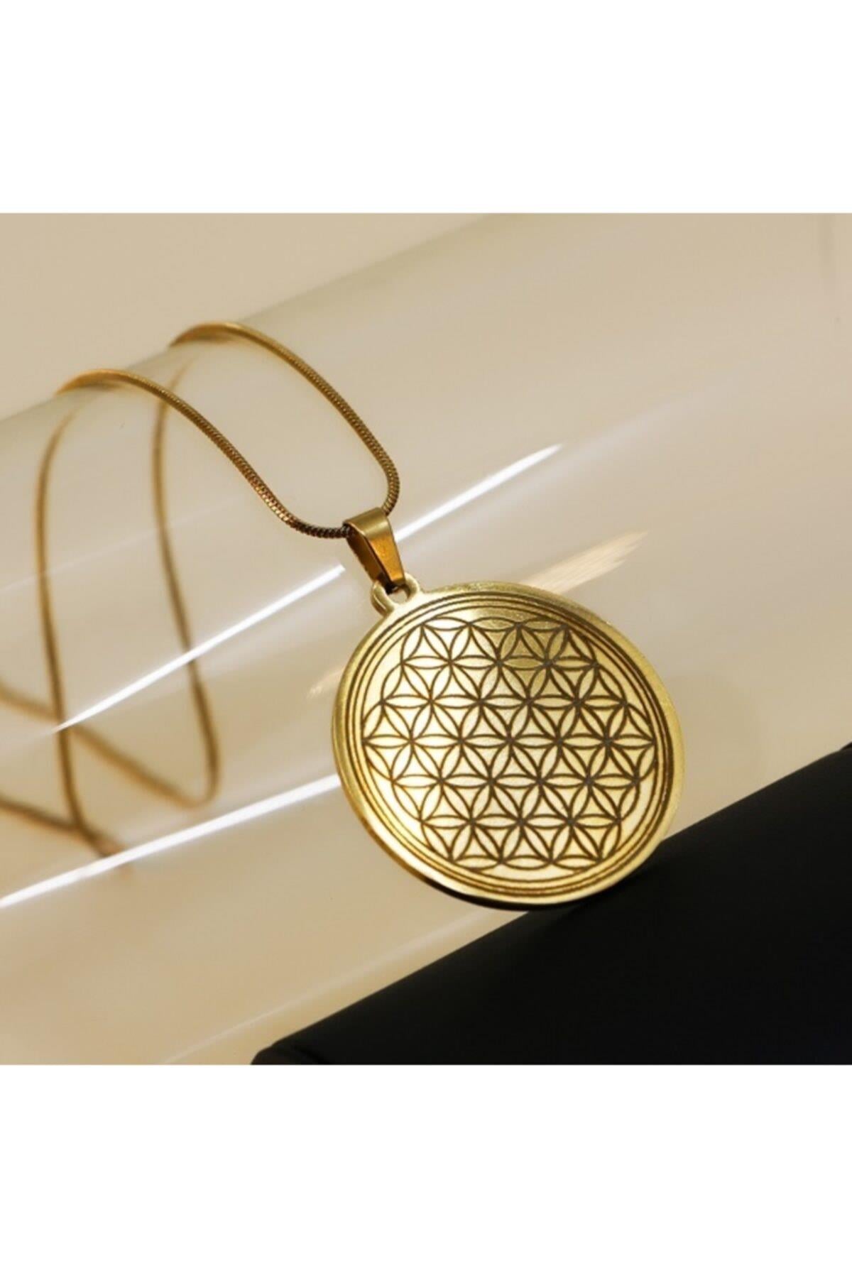 Kolye Yaşam Çiçeği Kolye - Gold Renk