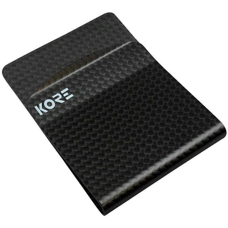 KORE İnce Deri Cüzdan + Carbon Fiber Para Klipsi