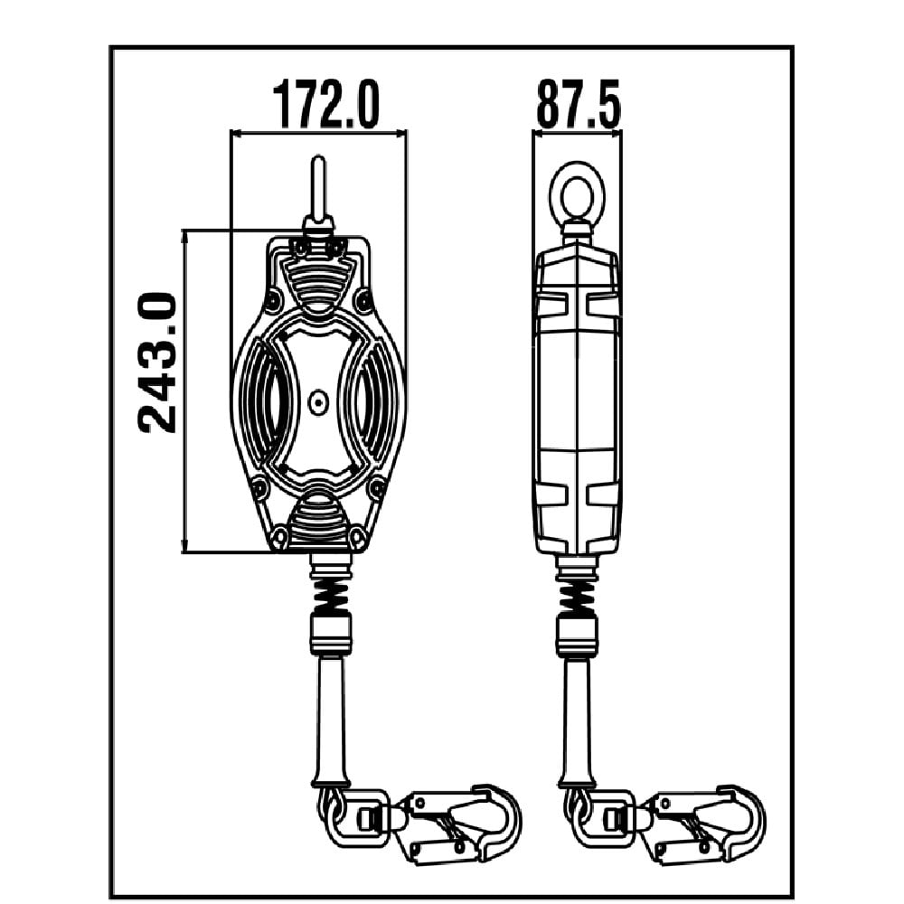KRATOS HELIXON-S Çelik Halatlı Geri Sarımlı Düşüş Durdurucu 10M