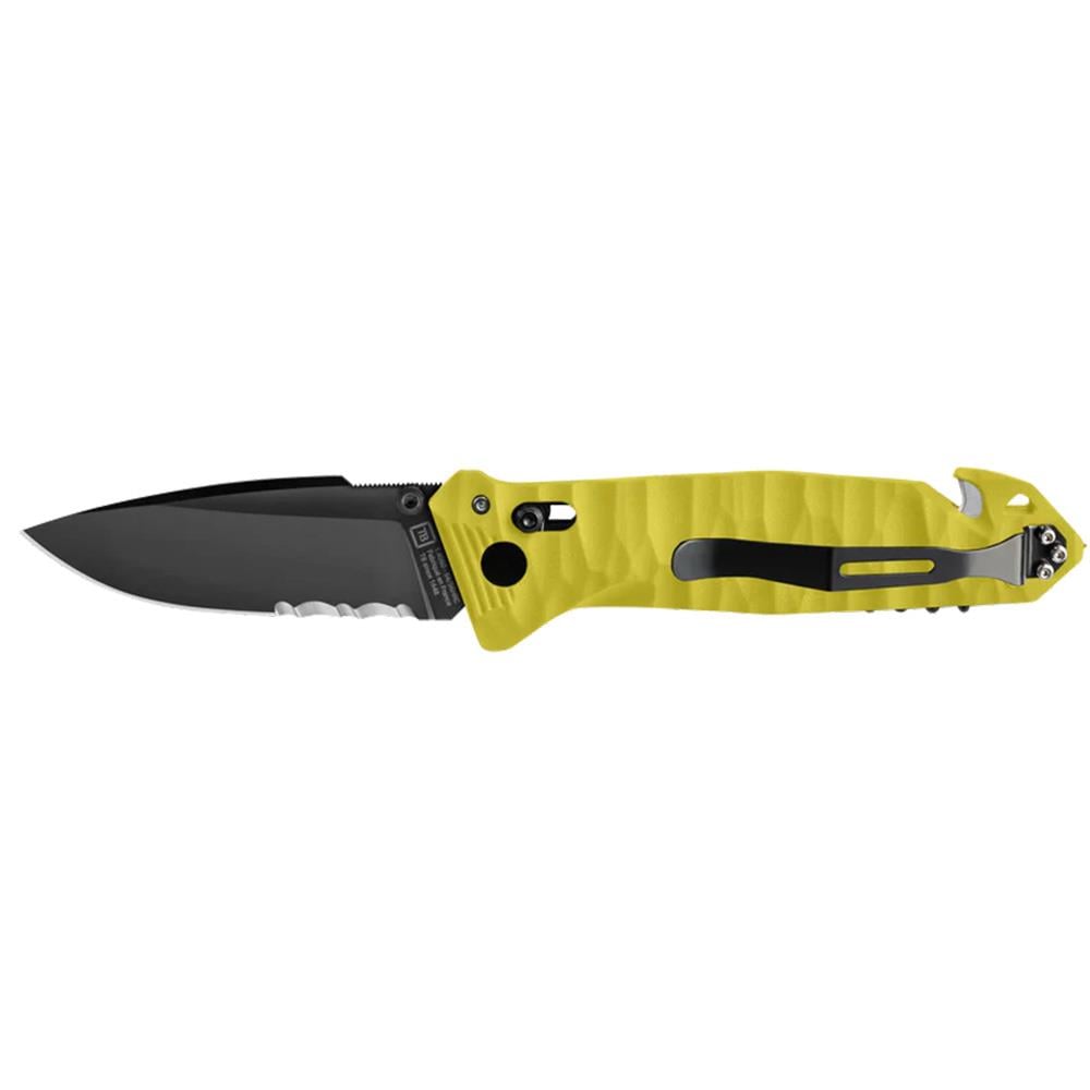 TB OUTDOOR CAC G10 Saplı Tirbüşonlu Tırtıklı Çakı (Sarı)