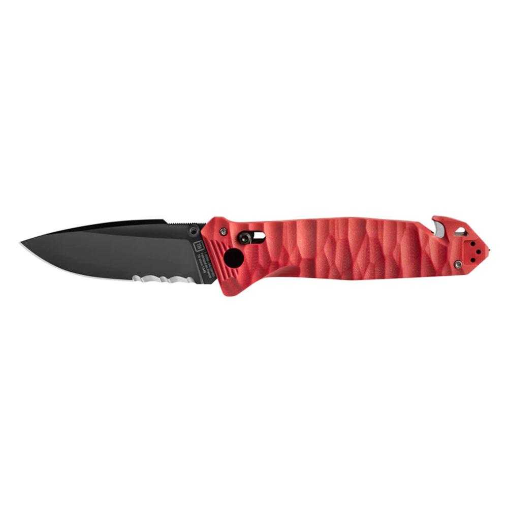 TB OUTDOOR CAC S200 G10 Saplı Tırtıklı Çakı (Kırmızı)