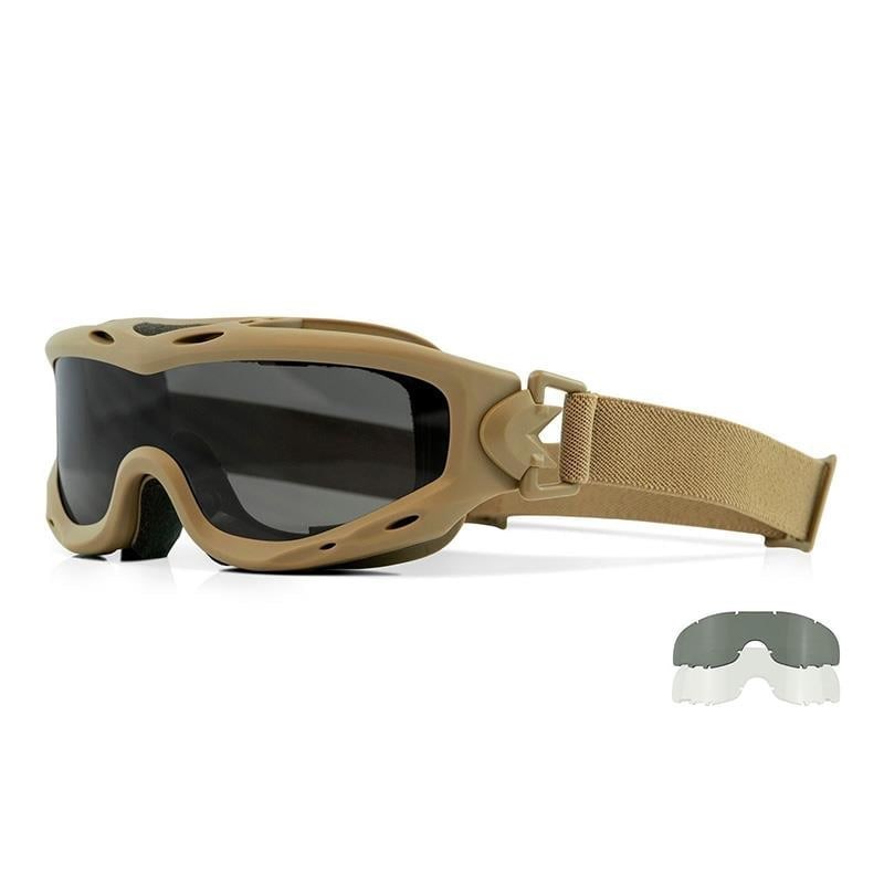 WILEY X SPEAR Goggle Balistik Gözlük (2 Lens) (Kahverengi)