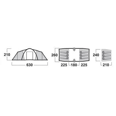 HUSKY Boston Dural 6 Kişilik Çadır (Yeşil)