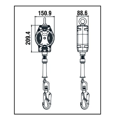 KRATOS HELIXON-S Çelik Halatlı Geri Sarımlı Düşüş Durdurucu 7M
