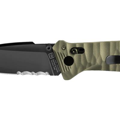 TB OUTDOOR CAC G10 Saplı Tirbüşonlu Tırtıklı Çakı (Yeşil)