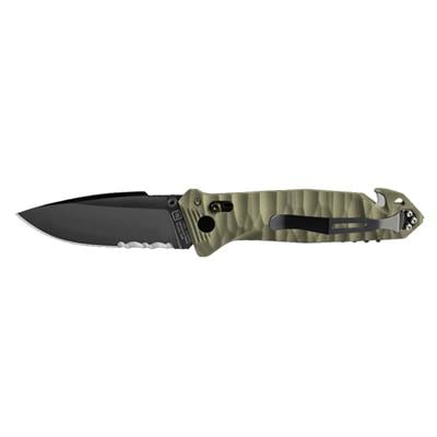 TB OUTDOOR CAC G10 Saplı Tirbüşonlu Tırtıklı Çakı (Yeşil)
