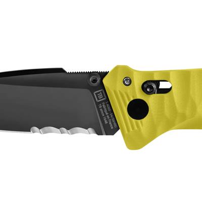 TB OUTDOOR CAC G10 Saplı Tirbüşonlu Tırtıklı Çakı (Sarı)