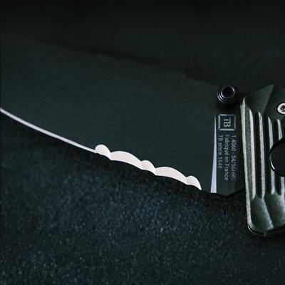 TB OUTDOOR CAC G10 Saplı Tirbüşonlu Tırtıklı Çakı (Siyah)
