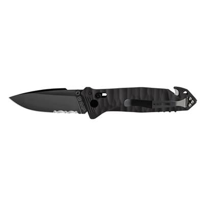 TB OUTDOOR CAC G10 Saplı Tirbüşonlu Tırtıklı Çakı (Siyah)