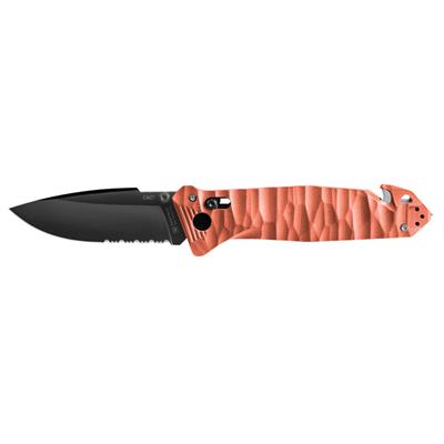 TB OUTDOOR CAC S200 G10 Saplı Tırtıklı Çakı (Turuncu)