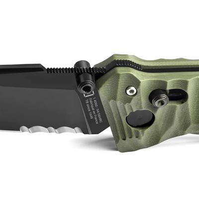 TB OUTDOOR CAC S200 G10 Saplı Tırtıklı Çakı (Haki)