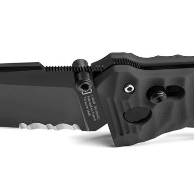TB OUTDOOR CAC S200 G10 Saplı Tırtıklı Çakı (Siyah)