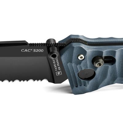 TB OUTDOOR CAC S200 G10 Saplı Tırtıklı Çakı (Mavi)