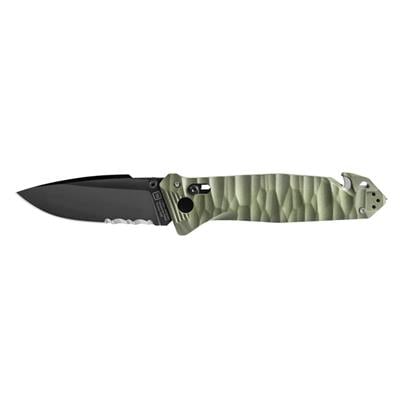 TB OUTDOOR CAC S200 G10 Saplı Tırtıklı Çakı (Haki)