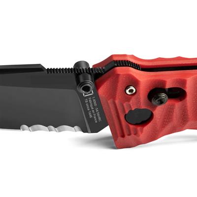 TB OUTDOOR CAC S200 G10 Saplı Tırtıklı Çakı (Kırmızı)