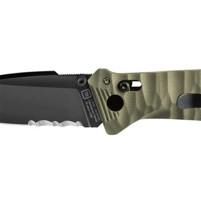 TB OUTDOOR CAC S200 PA6 Saplı Tirbüşonlu Tırtıklı Çakı (Haki)
