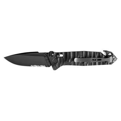TB OUTDOOR CAC S200 PA6 Saplı Tırtıklı Çakı (Siyah)