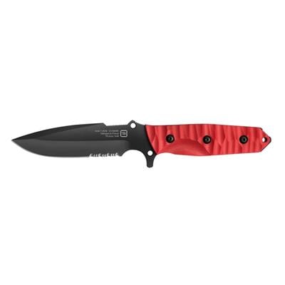 TB OUTDOOR MARAUDEUR G10 Saplı Tırtıklı Bıçak (Kırmızı)