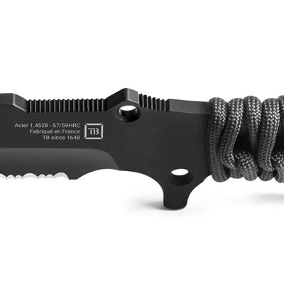 TB OUTDOOR MARAUDEUR Paracord Saplı Tırtıklı Bıçak (Siyah)