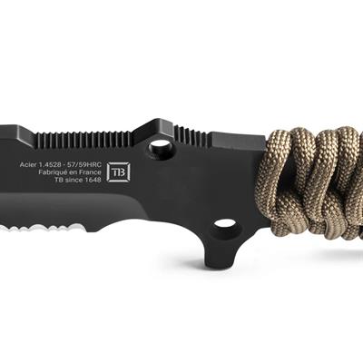 TB OUTDOOR MARAUDEUR Paracord Saplı Tırtıklı Bıçak (A.Kahve)