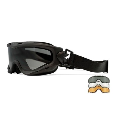 WILEY X SPEAR DUAL Goggle Balistik Gözlük (3 Lens) (Siyah)