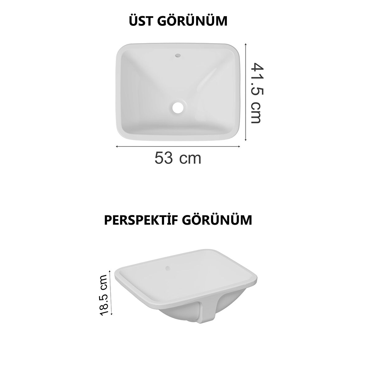 S20 TEZGAH ALTI LAVABO 48 CM