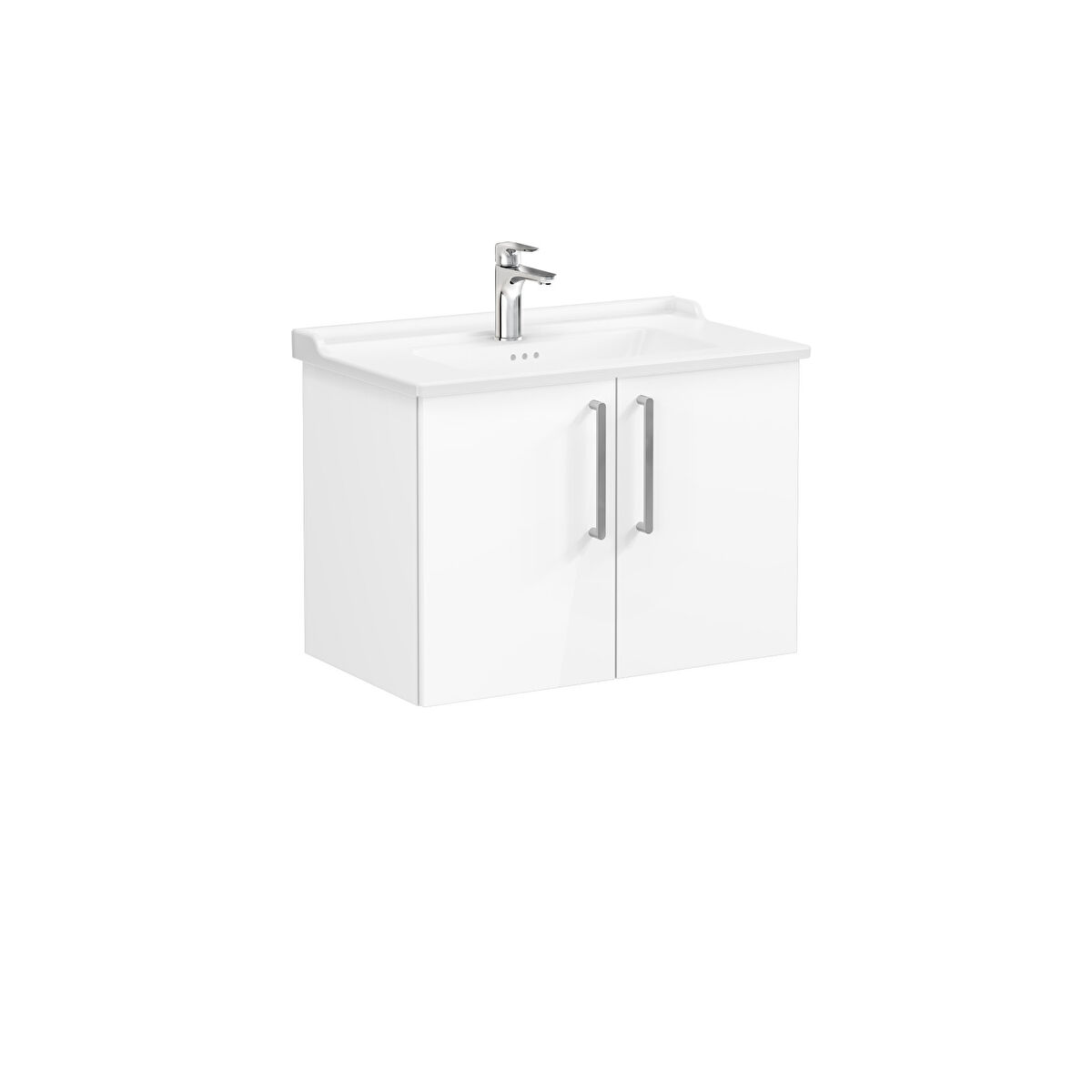ROOT LAVABO DOLABI KAPAKLI 80 CM PARLAK BEYAZ