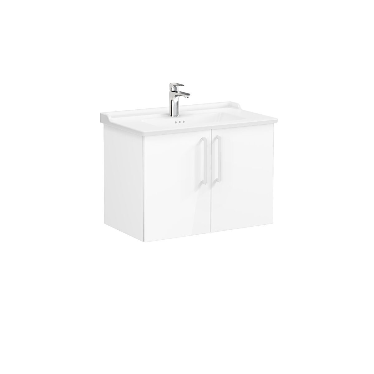 ROOT LAVABO DOLABI KAPAKLI 80 CM PARLAK BEYAZ