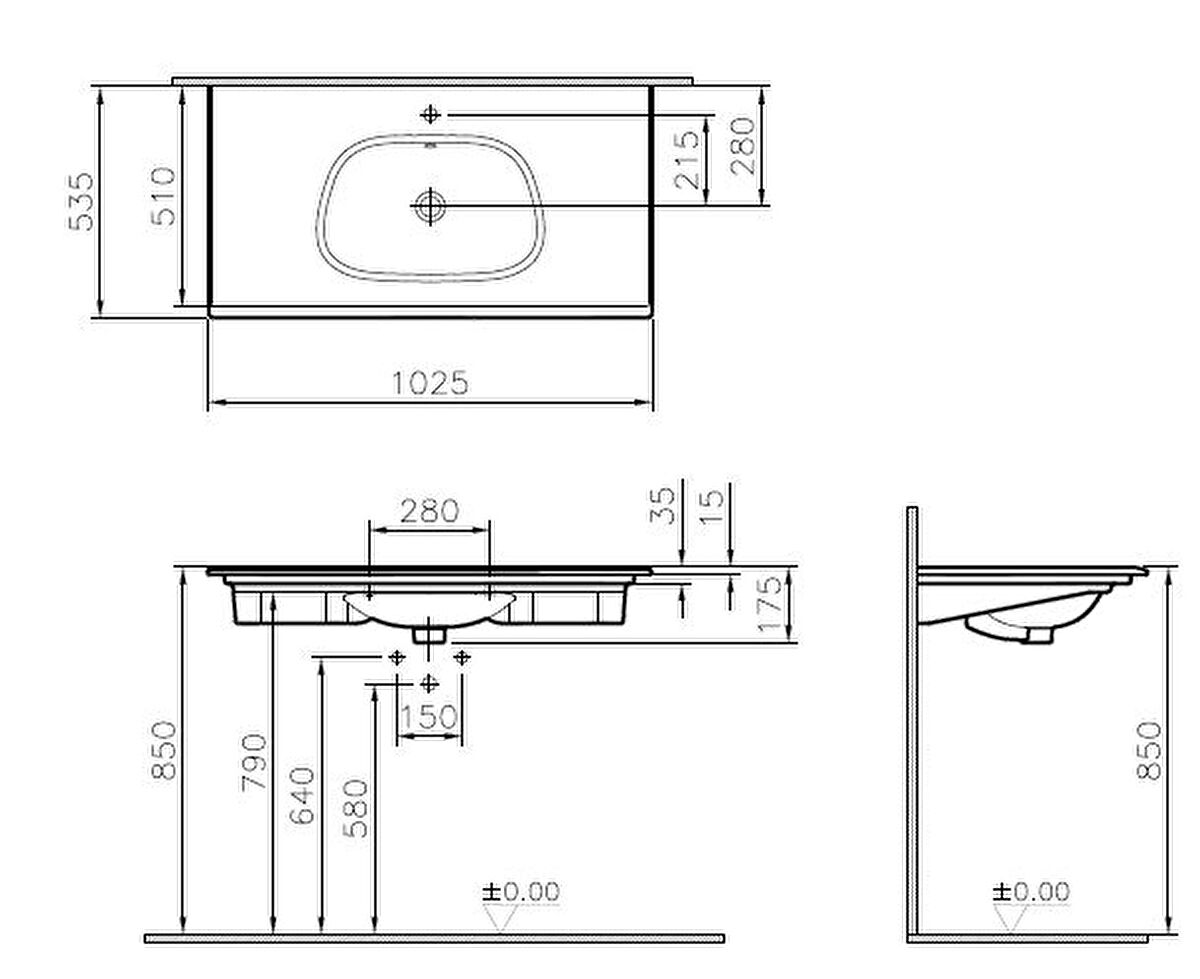 FRAME ETAJERLİ LAVABO 100 CM - BEYAZ