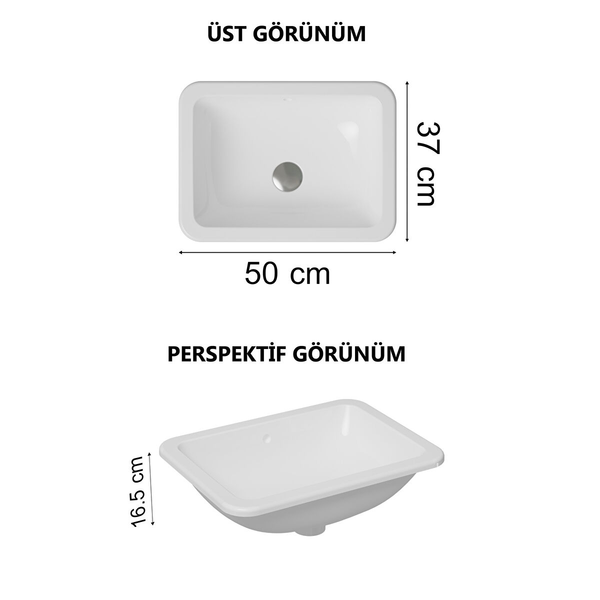 S20 TEZGAH ALTI LAVABO, 43 CM