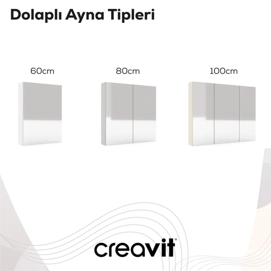 D10 DOLAPLI AYNA GRİ 80cm