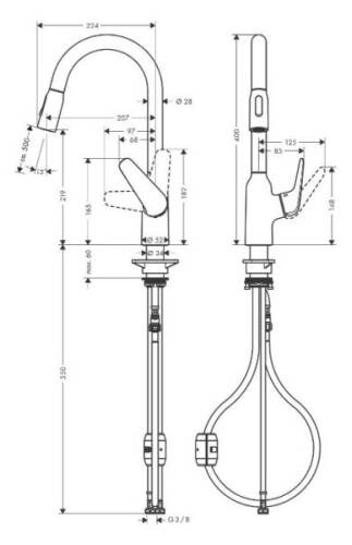 M429-H220 TEK KOLLU EB ÇEK. EL DUŞU PİRİNÇ