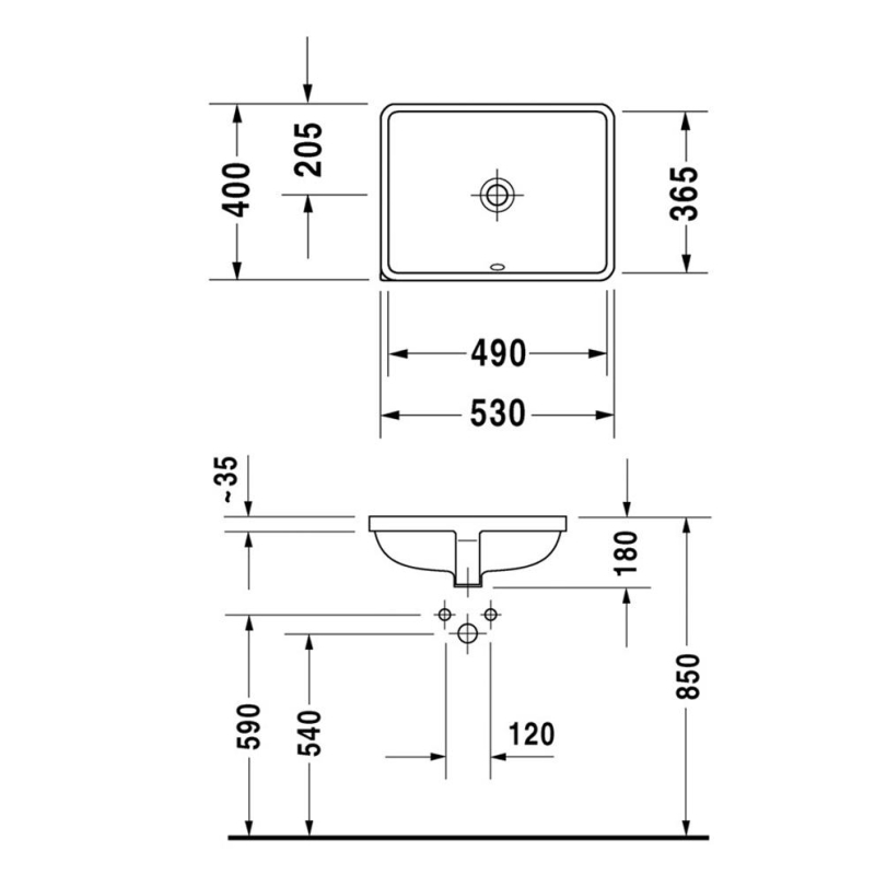 STARCK 3 TEZGAH ALTI LAVABO 49cm