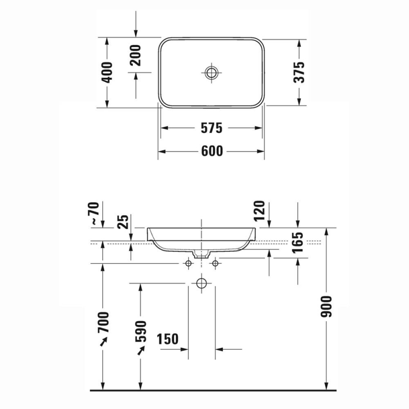 HAPPY D.2 PLUS ÇANAK LAVABO 60cm M.ANTRASİT