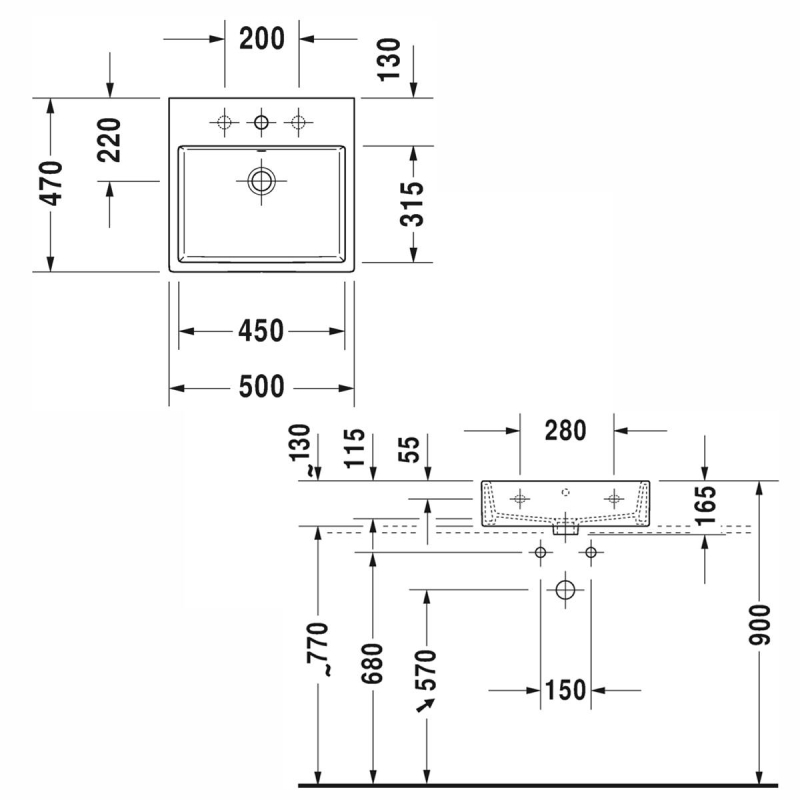 VERO AİR LAVABO 50 cm BEYAZ