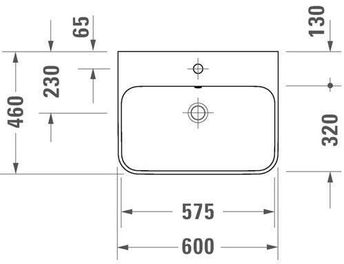 HAPPY D.2 PLUS ÇANAK LAVABO 60cm BEYAZ DIŞ ANTRASİ