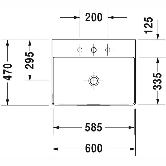 DURASQUARE 60 CM LAVABO BEYAZ