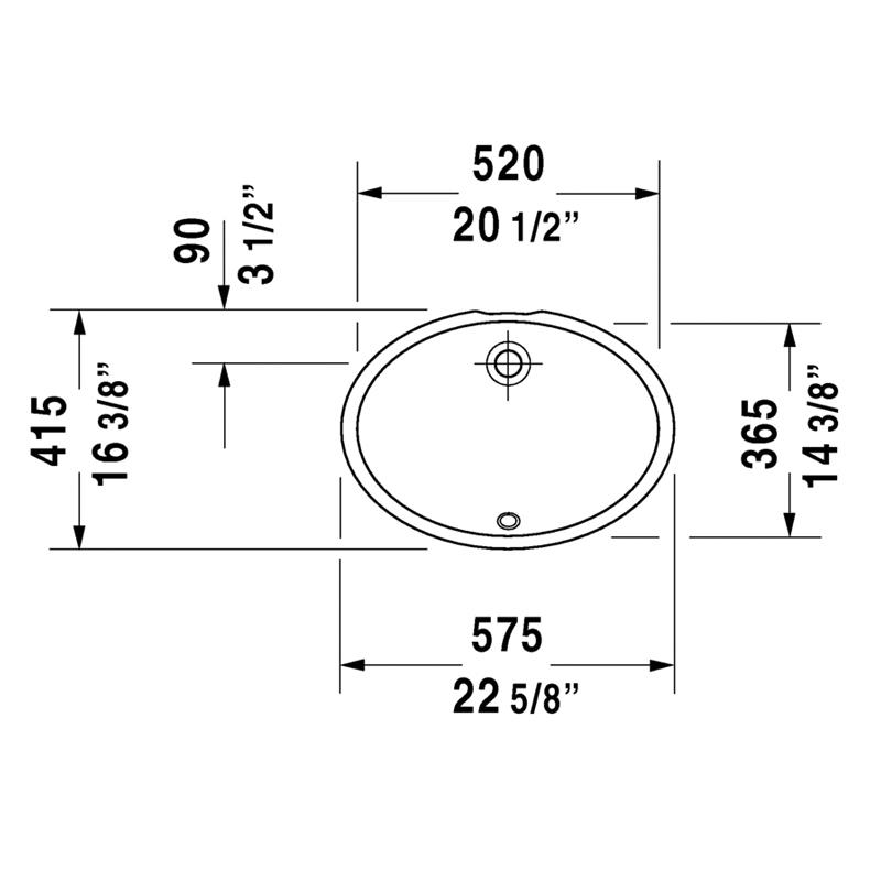 DUNE 52cm TEZGAH ALTI LAVABO - BEYAZ