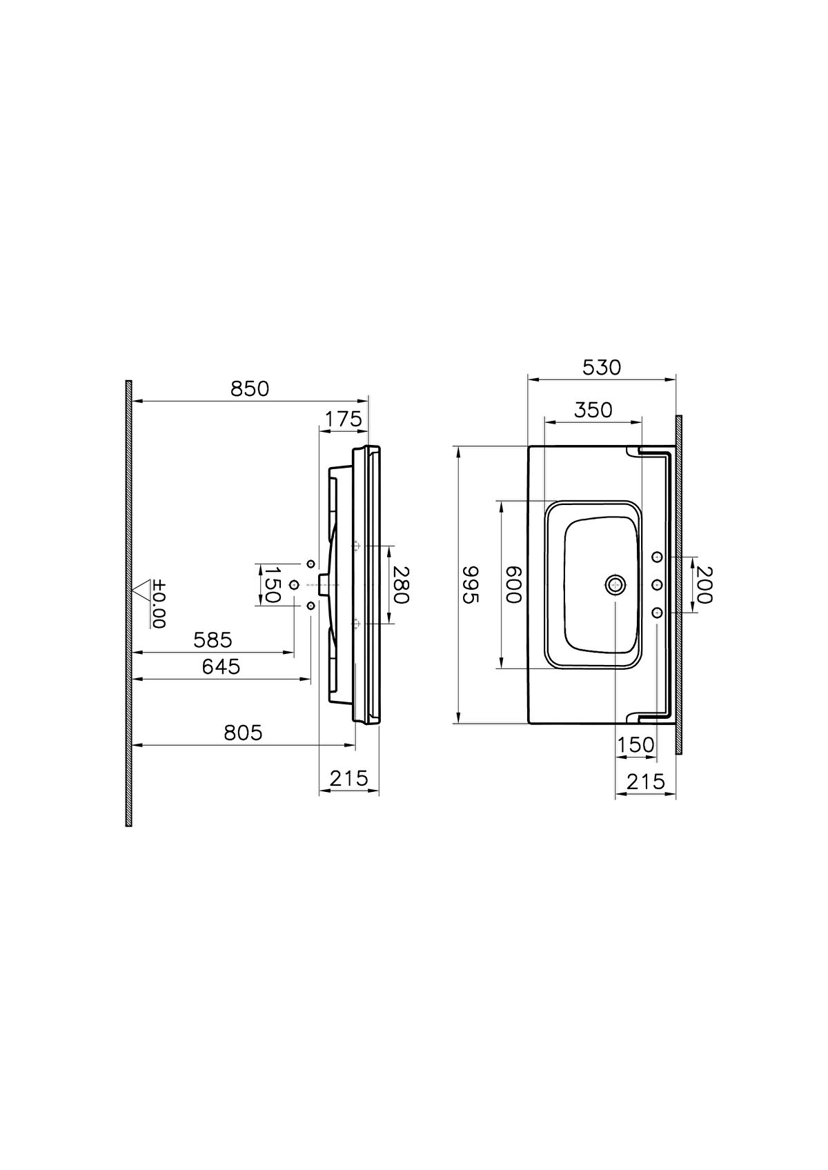 VALARTE ETAJERLİ LAVABO100 CM3 ARM.DLİ,SU TAŞ